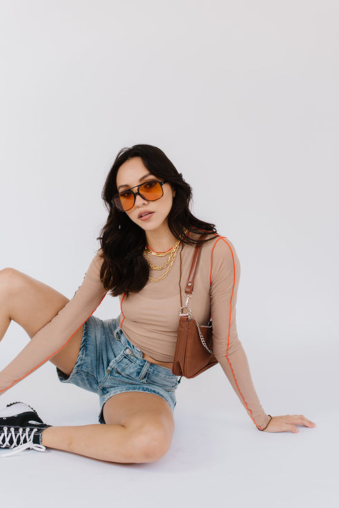 Fast Lane Mesh Top // Tan